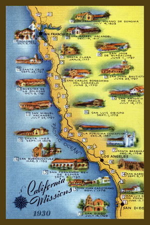 California Missions Map